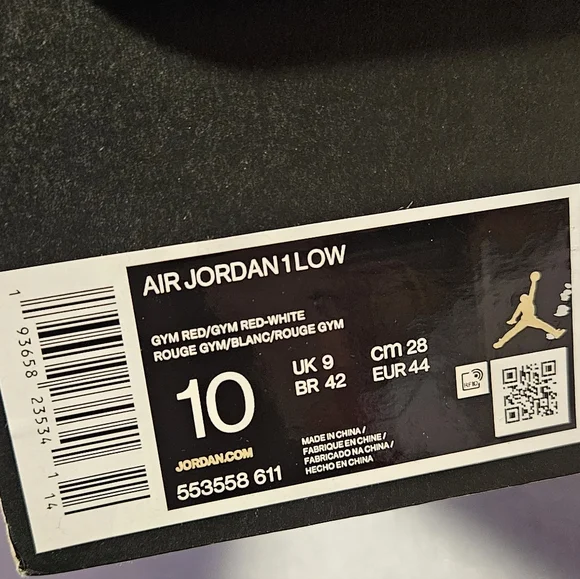 Nike Air Jordan 1 Low Retro "White Red" - Picture 9 of 9